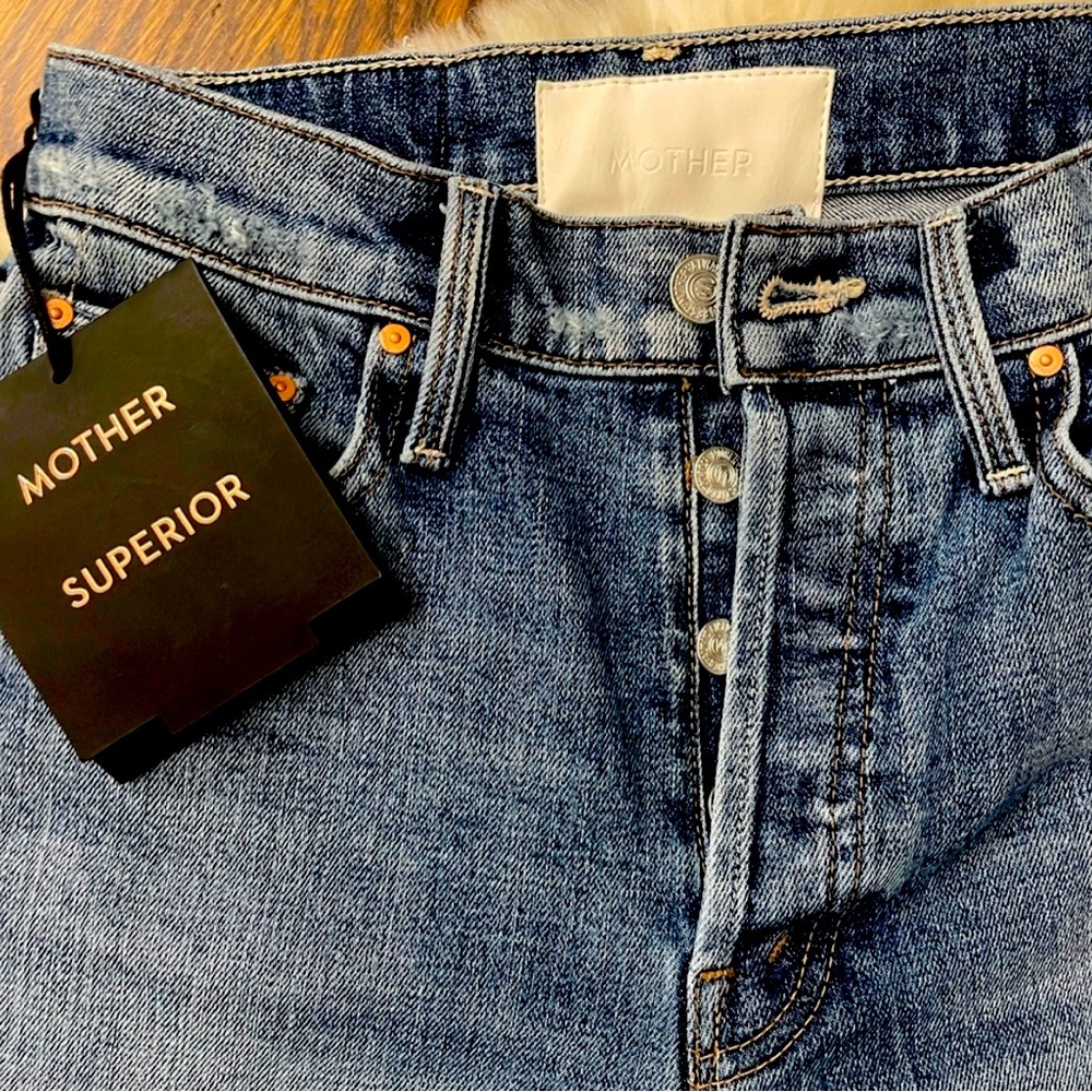 Mother Tomcat straight leg high waist jeans, size 28